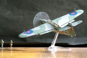 Photo of a 1/48th scale Fairy Barracuda torpedo and dive bomber
